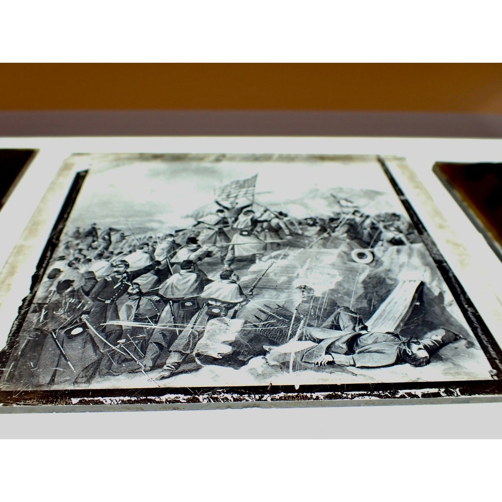Vintage Civil War Photographs Glass Slides Soldiers, Battlefields, Shipyards
